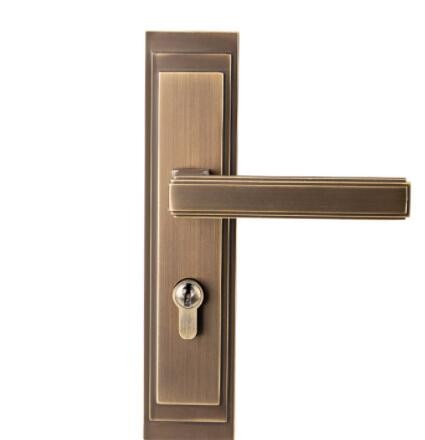 厂家批发 纯铜室内卧室房门锁 轻奢黑色实木门把手家用静音门锁具图2