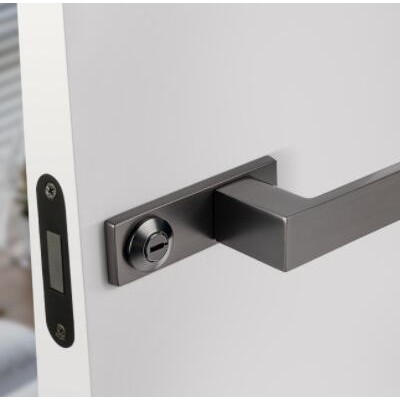 工厂直供纯铜生态门锁极简意式房门锁一字铜木门锁灰色简约执手锁