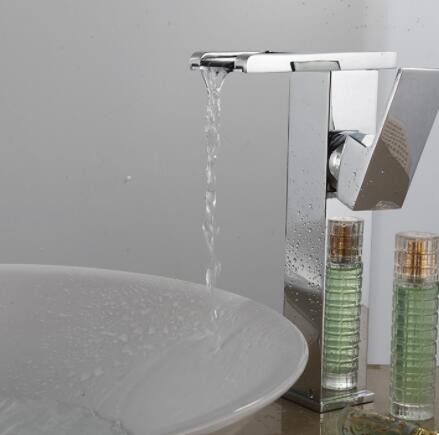 批发瀑布铜镀铬水龙头冷热洗脸盆卫生间洗手盆家用台盆面盆水龙头图2