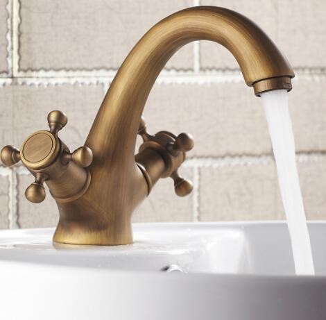 厂家批发复古全铜台下盆仿古水龙头冷热洗脸盆卫生间洗手盆水龙头图3