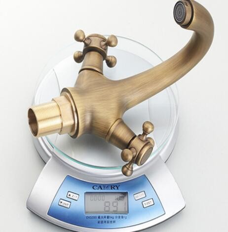 厂家批发复古全铜台下盆仿古水龙头冷热洗脸盆卫生间洗手盆水龙头图2