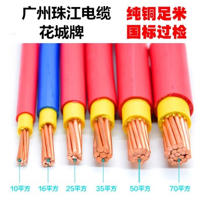 厂家直供珠江电缆ZCBVV10/16/25/35平方国标铜芯阻燃双皮散 剪电线