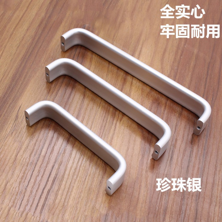 橱柜铝合金拉手黑色现代简约衣柜门抽屉实心太空铝把手五金配件图3