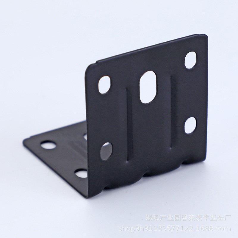 卫浴不锈钢黑白漆角码 橱柜浴室家具固定配件 90度直角角铁层板托图2