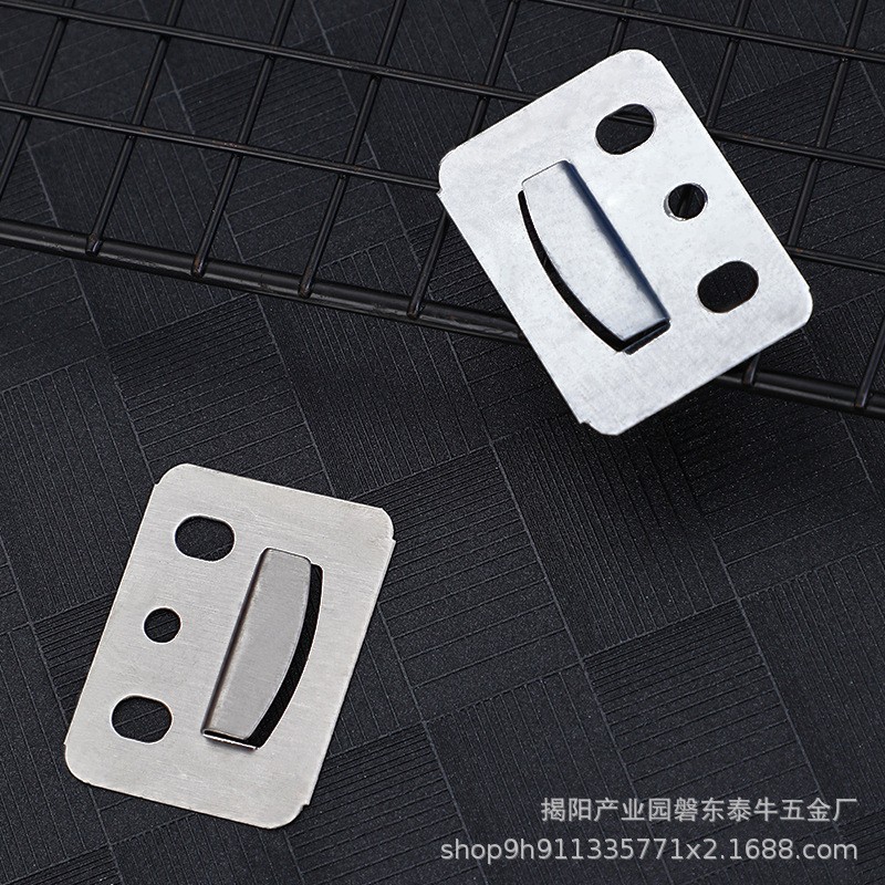 PVC板扣固定片 集成墙板卡件 平孔卡子通用五金配件不锈钢卡扣图3
