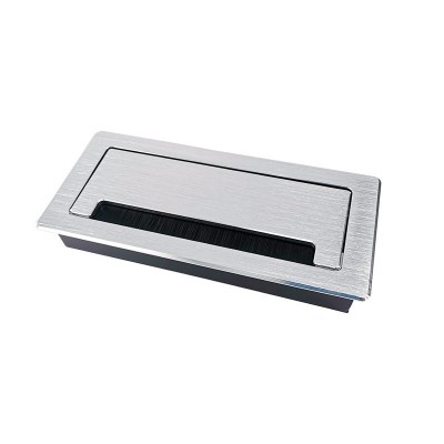 办公桌穿线盒桌面过线盒装饰盖电脑桌书桌线孔盖方形毛刷盖板孔盖