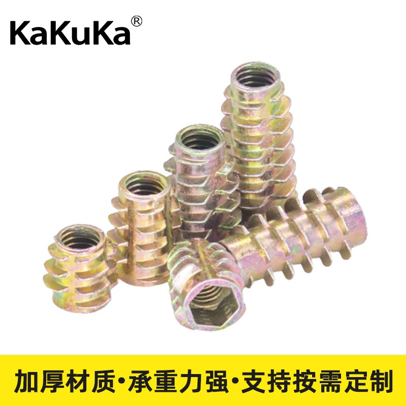 锌合金内外牙螺母 带介预埋T型螺母 家具内六角梯形螺母 m6螺母图2