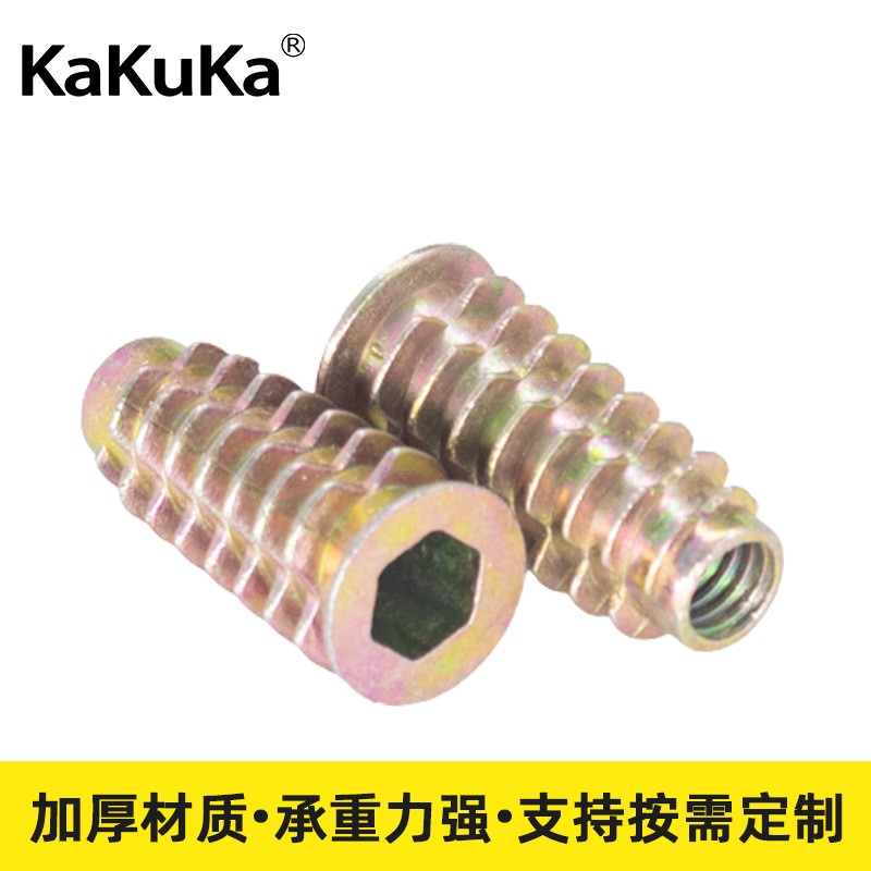 锌合金内外牙螺母 带介预埋T型螺母 家具内六角梯形螺母 m6螺母图3