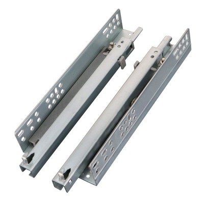 托底隐藏滑轨 二节式隐藏阻尼缓冲导轨 抽屉底装静音家具厂用滑道