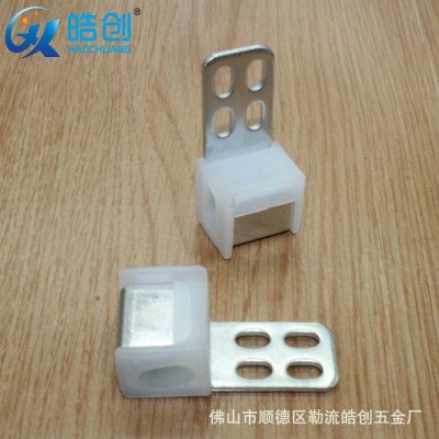 皓创厂家直供2.0mm厚四孔斜孔弹簧夹连接件固定家具沙发五金配件