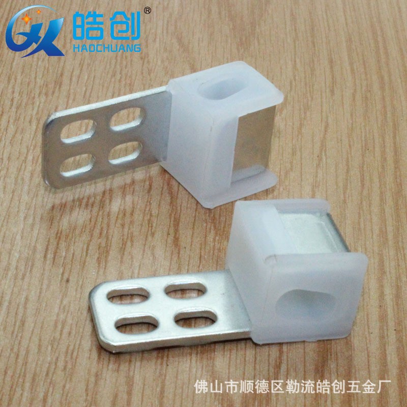 皓创厂家直供2.0mm厚四孔斜孔弹簧夹连接件固定家具沙发五金配件图3