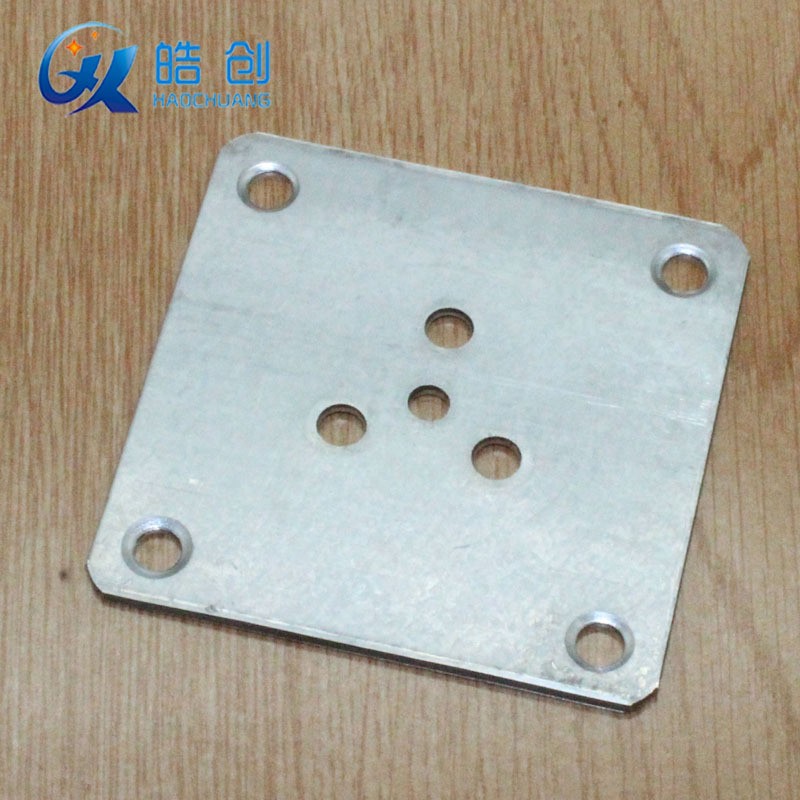 皓创厂家直供2.0mm厚7X7三孔铁片连接件沙发木脚垫片家具五金配件图2