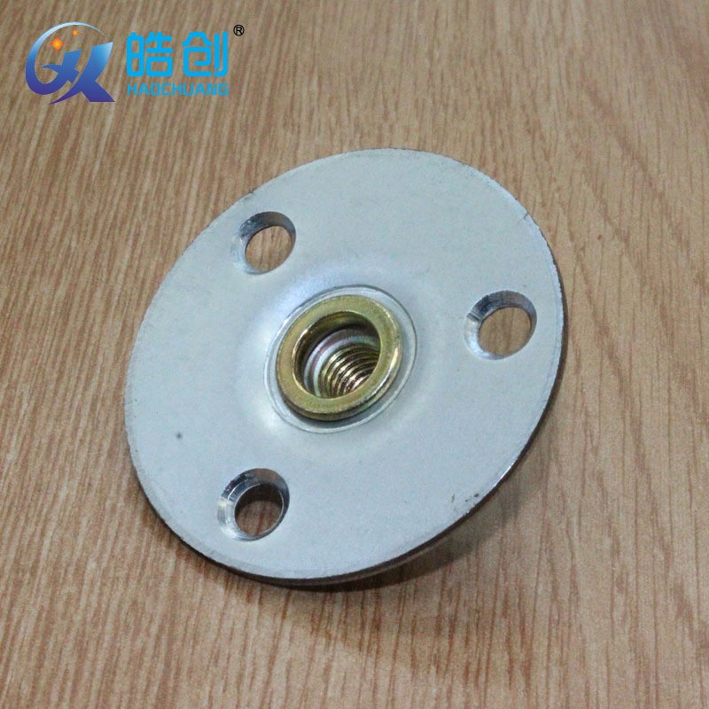 皓创直供沙发铁板螺母5x5 2.0mm圆片M8木椅腿连接件家具五金配件图3