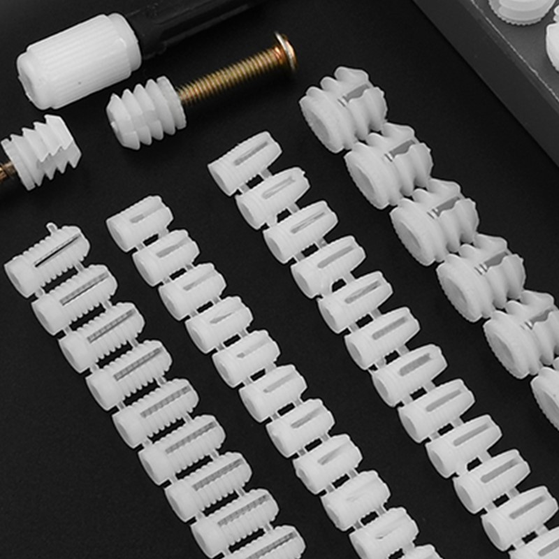 家具三合一连接件胶粒衣柜偏心轮螺丝预埋配件双头杆尼龙塑料螺母图2