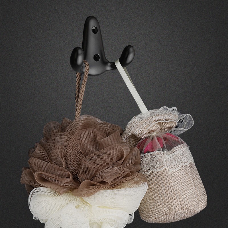 欧式简约黑色挂衣钩酒店宾馆卫生间橱柜墙壁单钩门后挂衣服衣帽钩图3