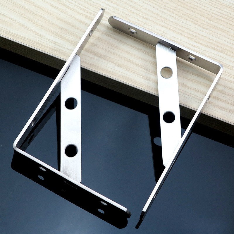 不锈钢加厚三角支架层板托墙上置物架隔板固定壁挂墙上支架五金件图2