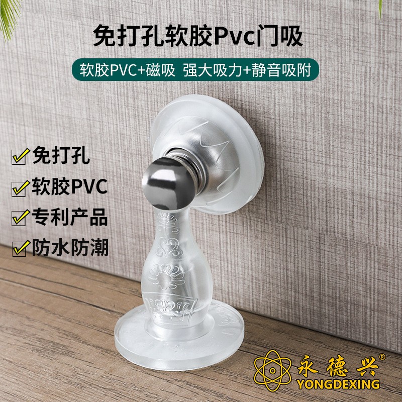 硅胶门吸免打孔防撞器家用卫生间静音门档门碰阻门器透明门吸门器图3