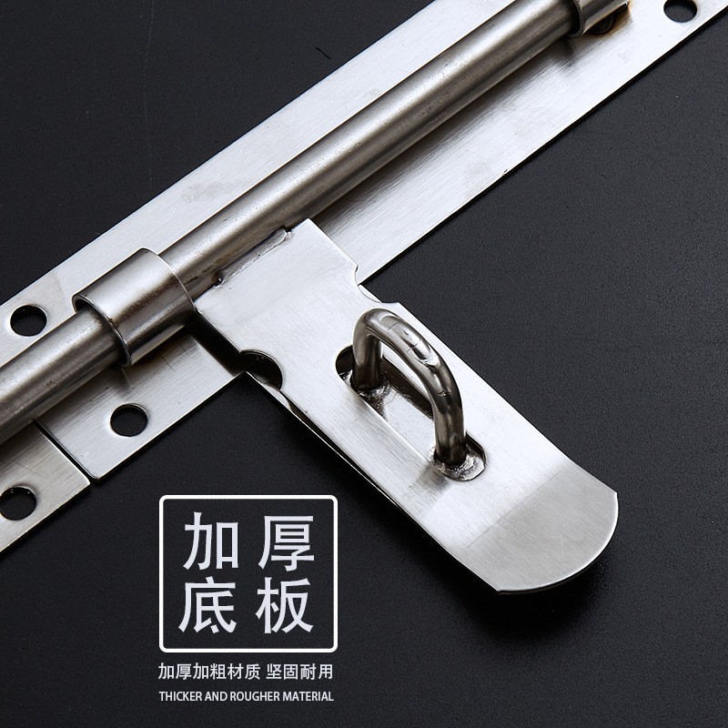 不锈钢门栓加厚双头插销老式左右插销门窗明装防盗挂锁插销门栓图2