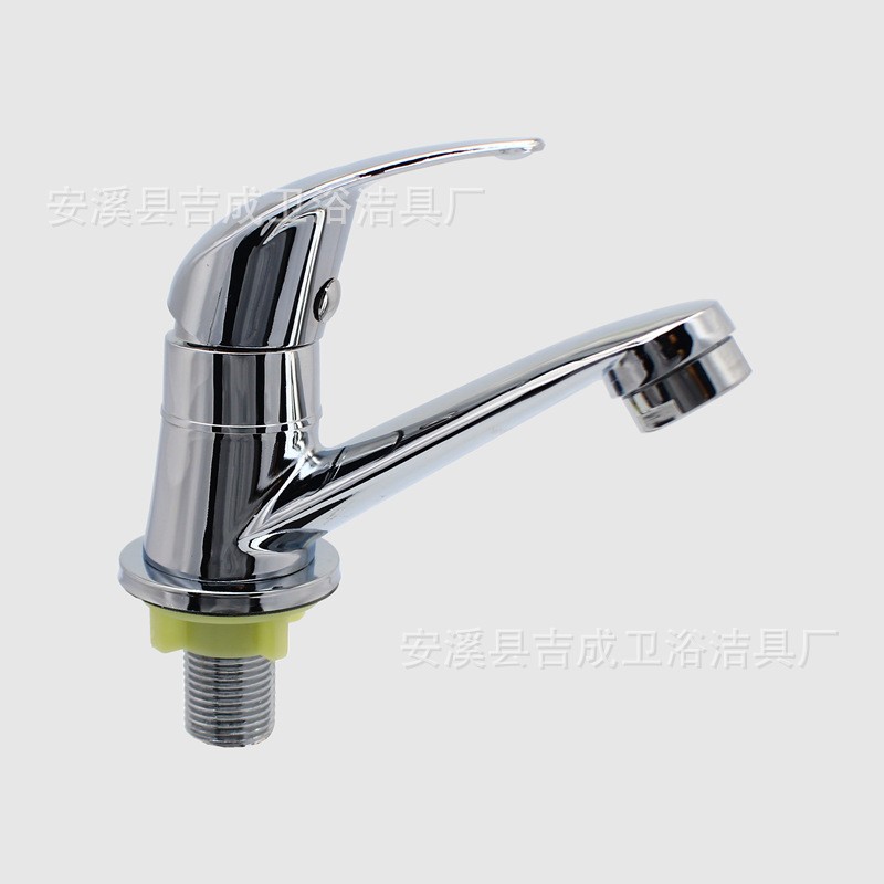 厂家直销低价面盆单冷水龙头浴室洗脸盆合金水嘴上下开启水龙头图2