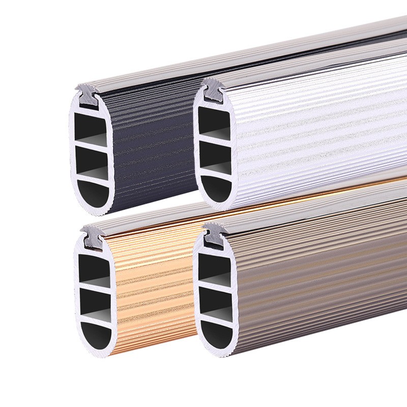 索菲衣柜挂衣杆法兰静音防滑衣通杆黑色铝合金衣橱内横杆挂杆加厚图3