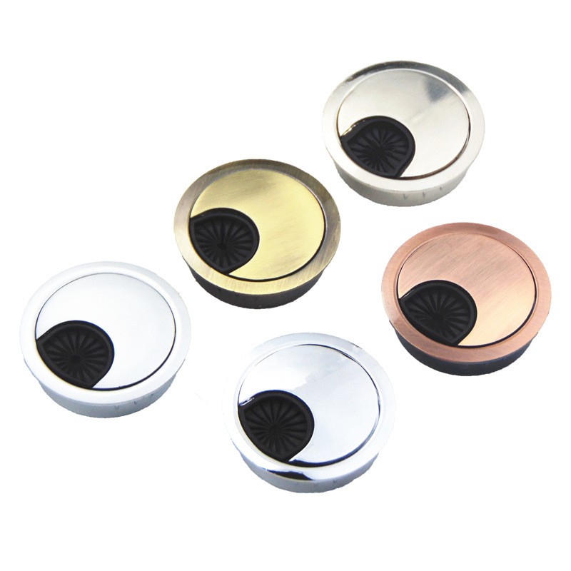 合金穿线盒电脑桌走线盒圆形办公桌面线孔盖穿线孔35/50/53/60/80图2