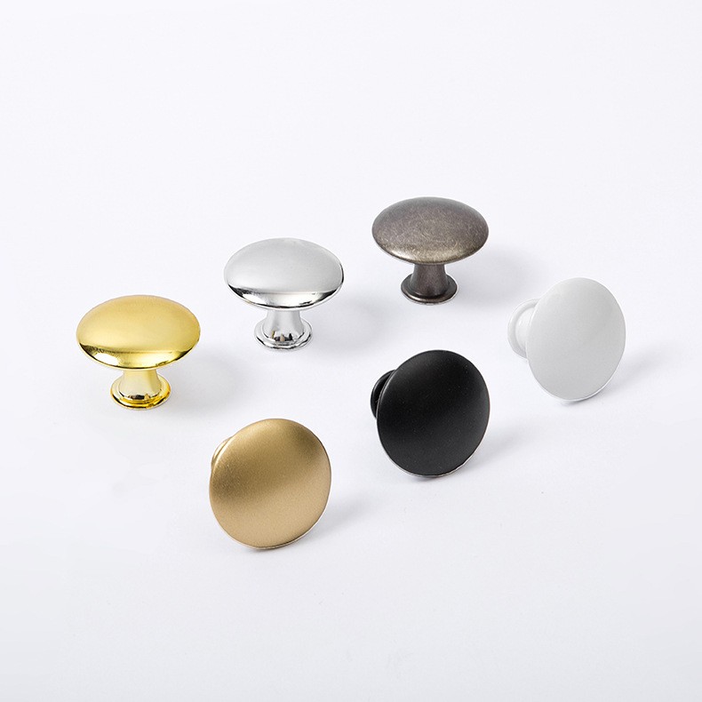 蘑菇型黑色单孔拉手现代简约柜门衣柜抽屉门把手家具五金拉手圆形图2