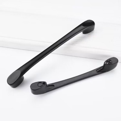 铝合金黑色柜门拉手橱柜衣柜抽屉门把手美式家具五金单孔拉手批发