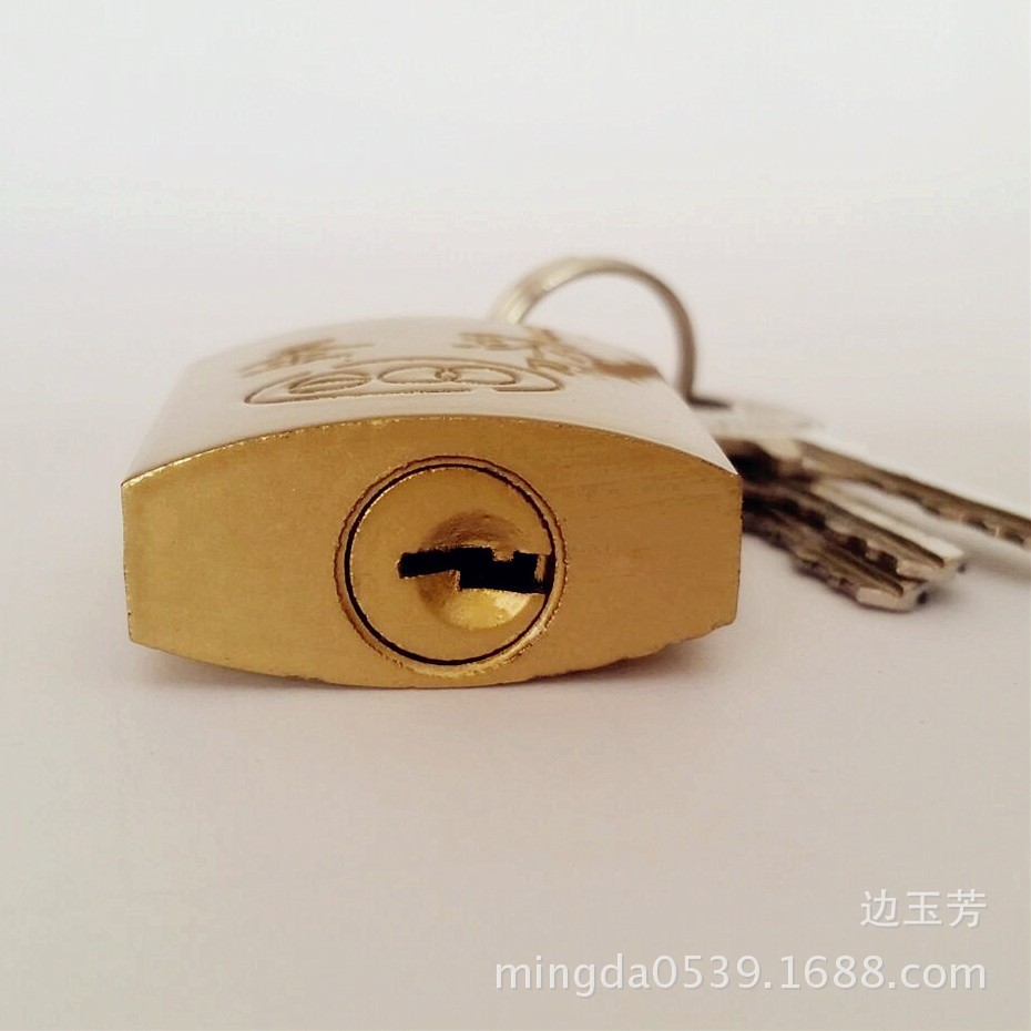 仿铜挂锁圣环铁挂锁同花锁通开电力锁宿舍防盗抽屉锁行李箱锁门锁图2