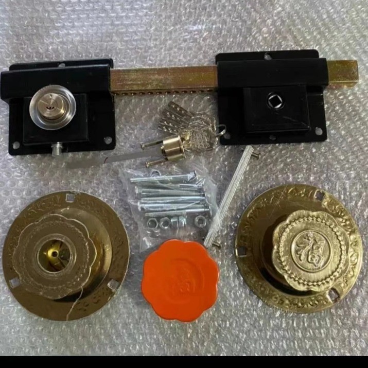 【明达锁具】云蒙湖钛金半球大门锁 齿条锁防盗原子大门锁 双球图2