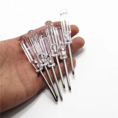 迷你水晶透明3.0十字一字螺丝刀多功能玩具家电配送小螺 丝批起子