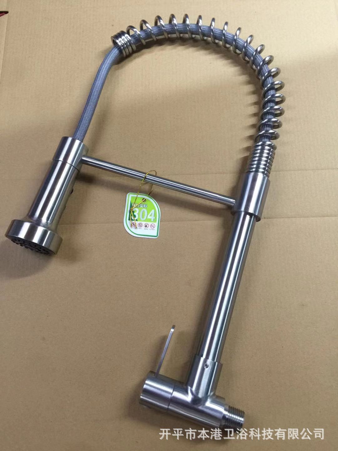 跨境不锈钢厨房弹簧水龙头入墙式立式抽拉单冷可旋转水槽水龙头图3