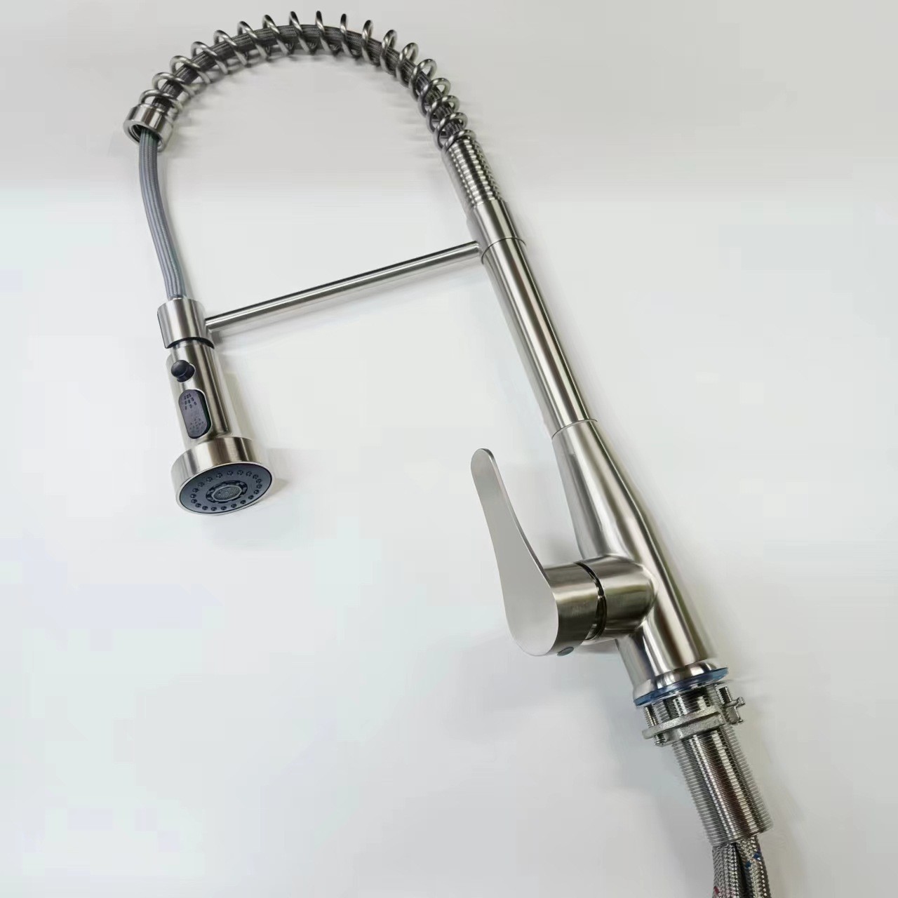 跨境304拉丝款抽拉式厨房弹簧水龙头子弹头冷热多功能洗菜 盆龙头图2