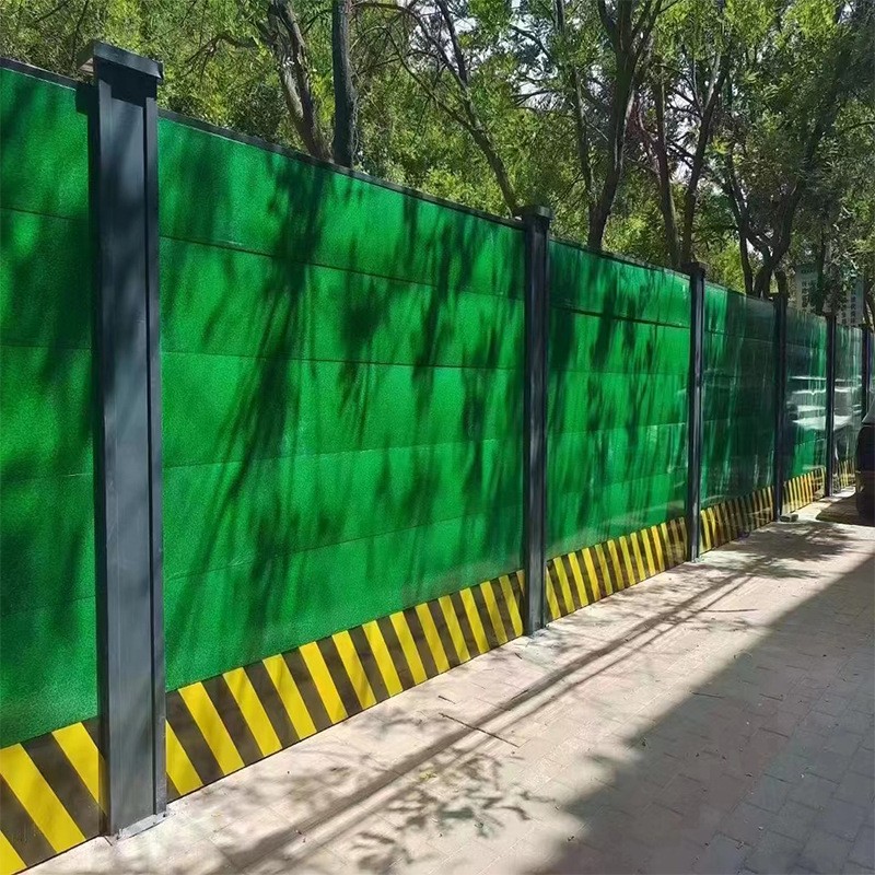 建筑工地彩钢围挡市政临时移动小草彩钢围挡施工围挡绿布建筑护栏图3