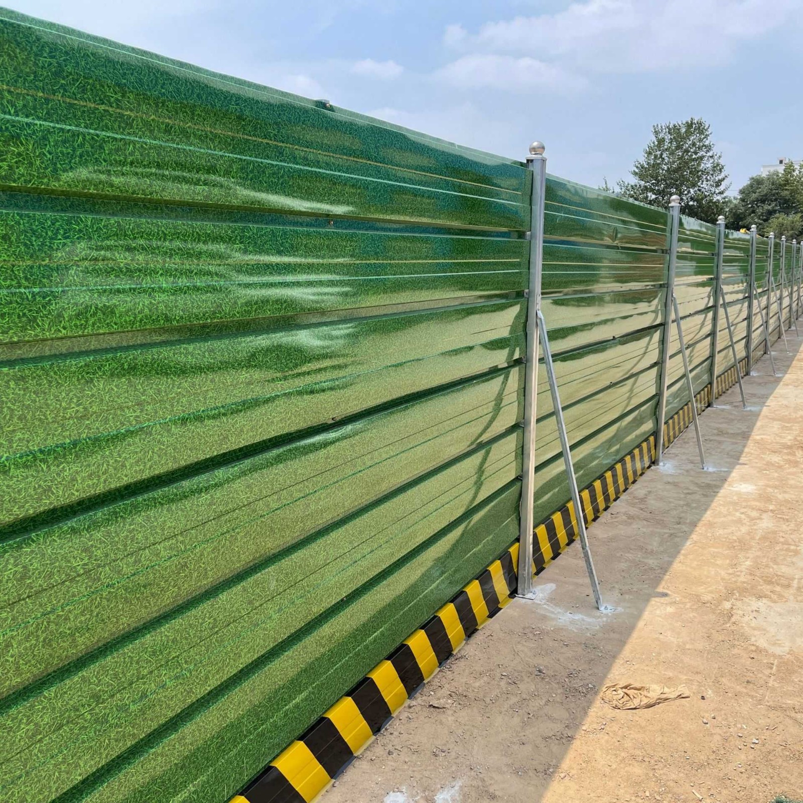 市政园林防护网道路绿色草纹铁皮彩钢围挡工地施工围挡装配式围挡图3