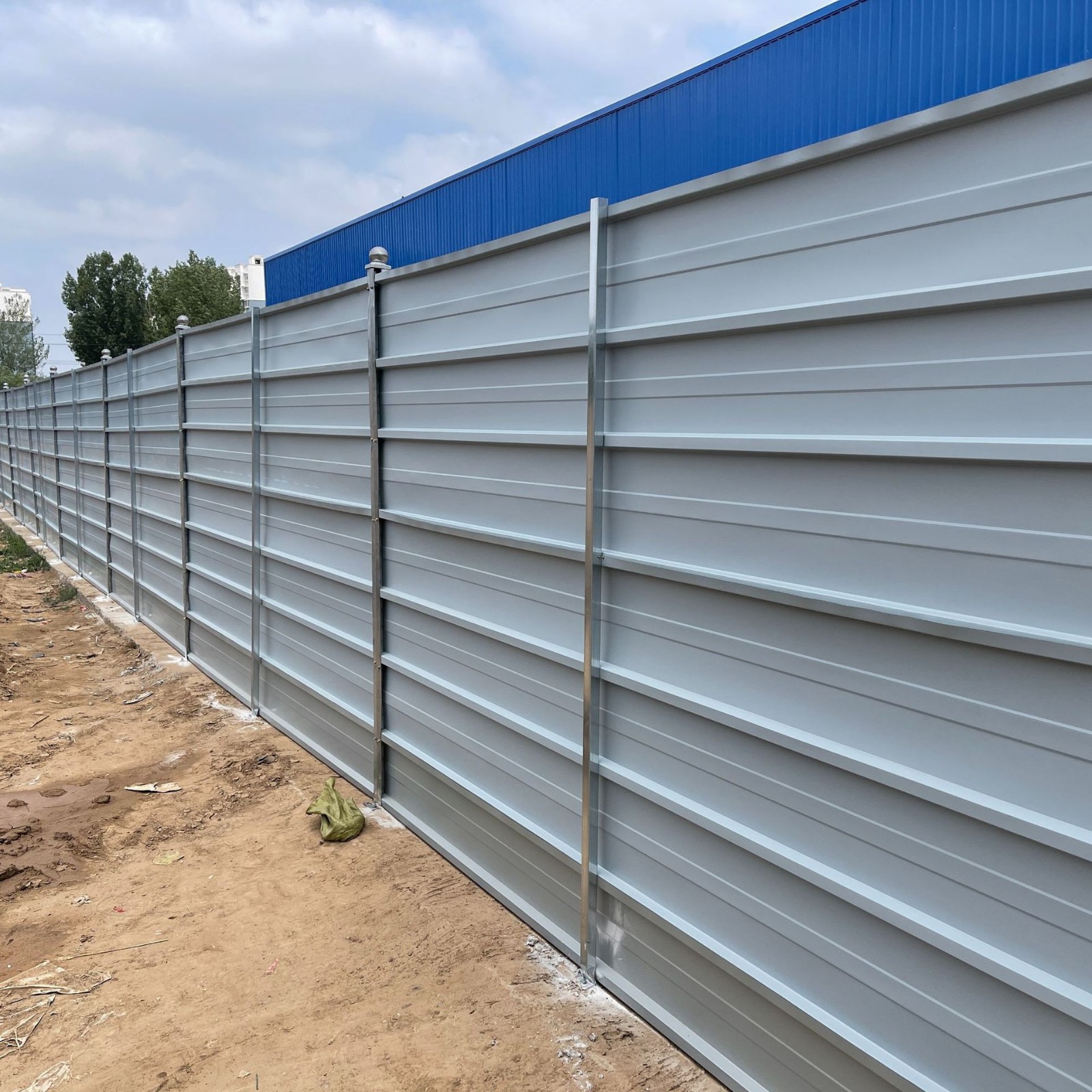 市政园林防护网道路绿色草纹铁皮彩钢围挡工地施工围挡装配式围挡图2