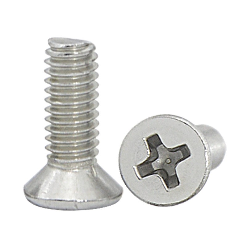 满包邮普碳钢镀镍机牙罗丝KM沉头十字螺丝GB819机丝平 头十字螺丝图3