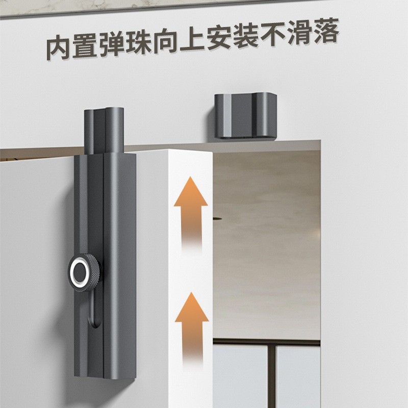 免打孔插销锁粘贴式室内反锁门栓房间门闩明装门扣防盗老式门锁扣图2