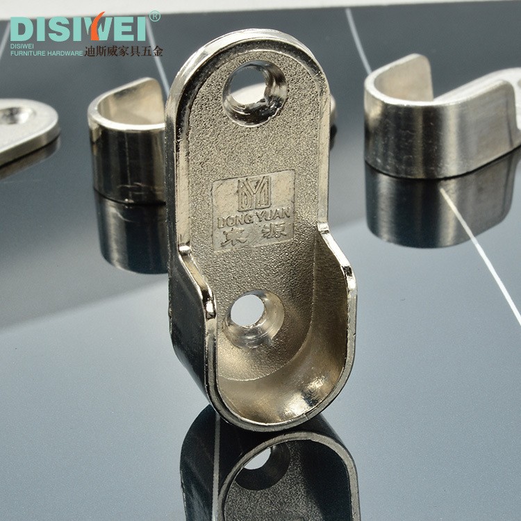 创联 锌合金衣托法兰座家具柜橱19挂衣杆底座加厚椭圆衣通托配件图3