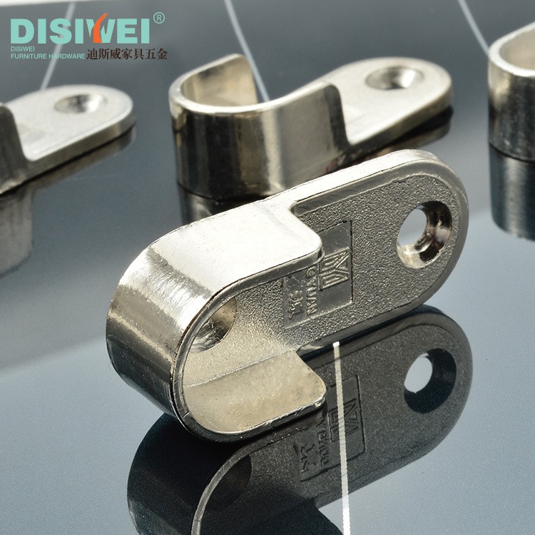 创联 锌合金衣托法兰座家具柜橱19挂衣杆底座加厚椭圆衣通托配件图2