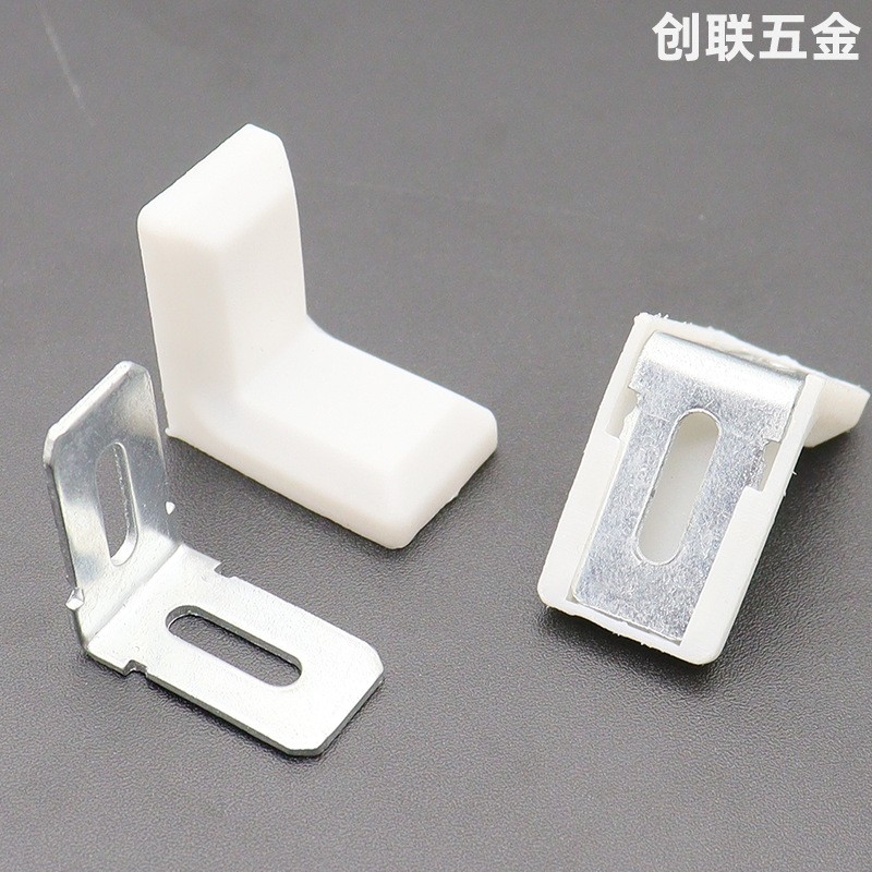 厂家直销 橱柜二合一角码可调节挂码家具连接固定铁角码配装饰盖图3