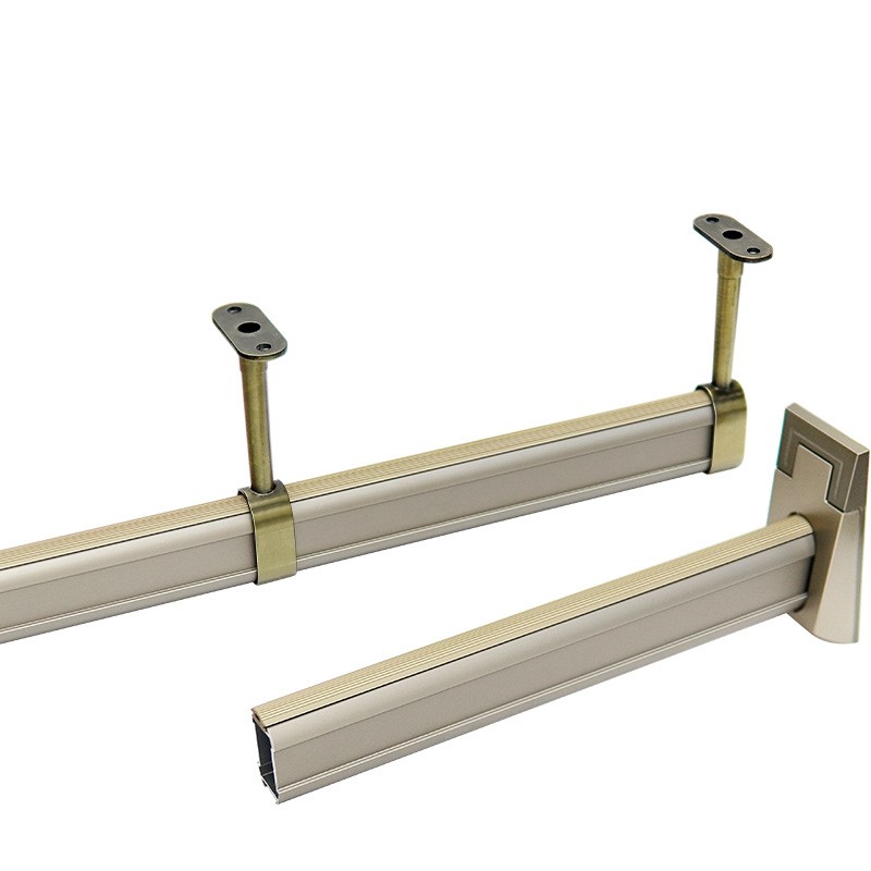 现货衣柜挂衣杆木制衣柜挂衣服杆铝合金工字型挂衣杆衣通杆批发图2