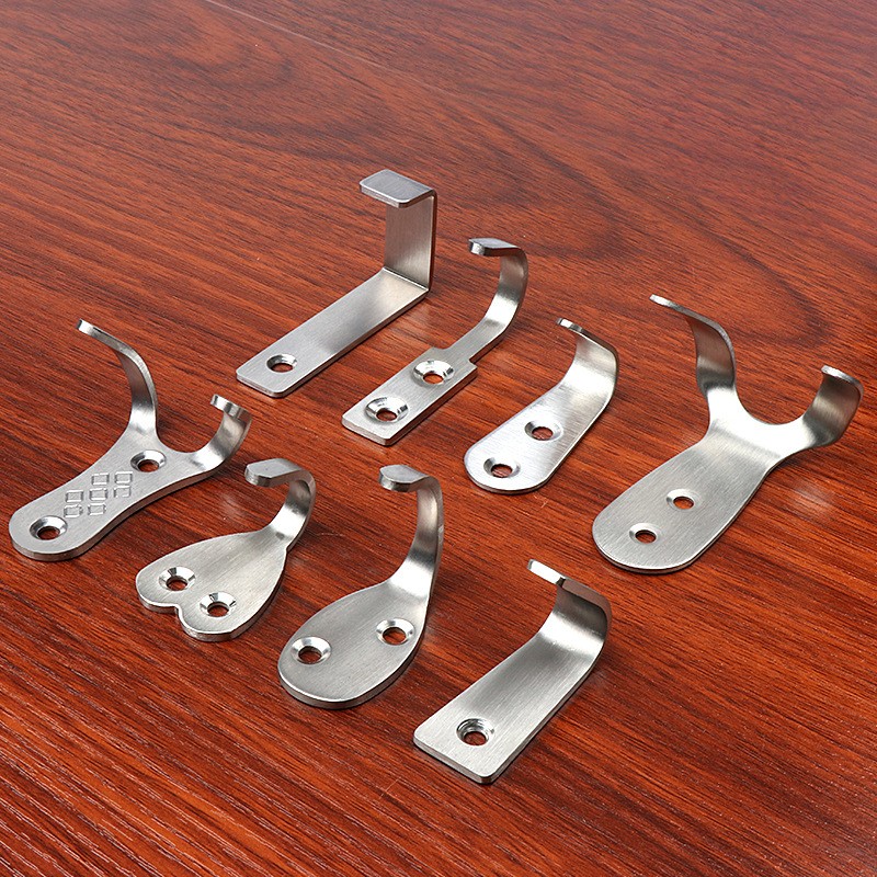 不锈钢挂衣钩浴室墙挂黑色钩单个柜子挂钩厨房卫生间门后金属裤钩图3