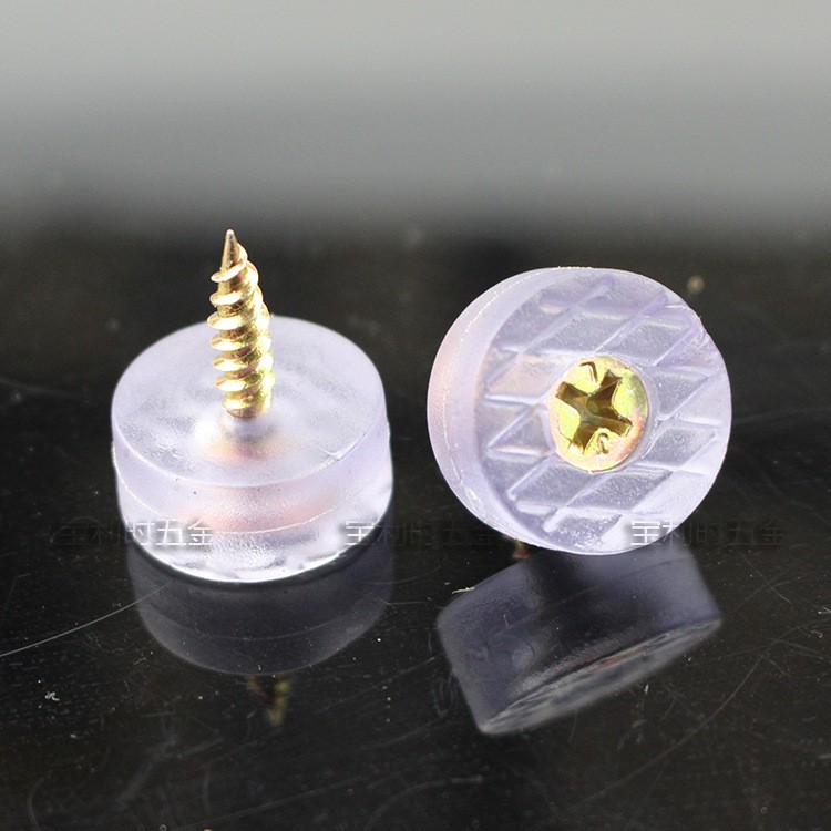 批发 圆形透明脚垫硅胶橡胶垫防潮防磨桌椅脚增高软垫 家具地脚钉图3