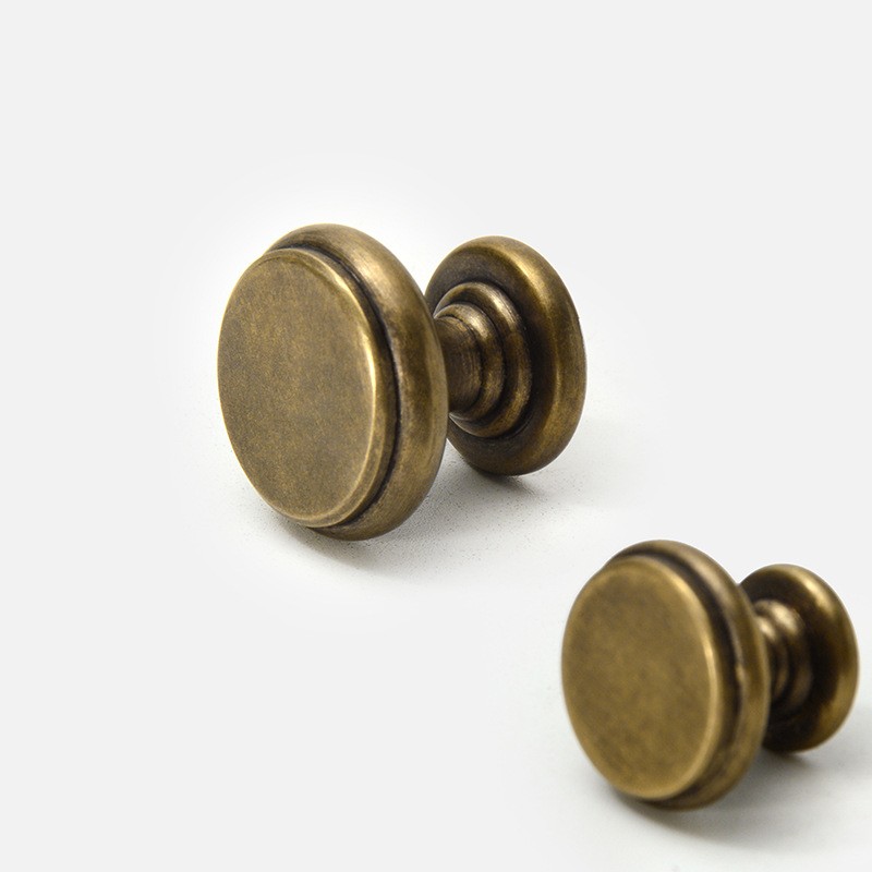 纯铜圆拉手黄铜古铜色橱柜衣柜柜门把手单孔新中式简约小拉手北欧图2