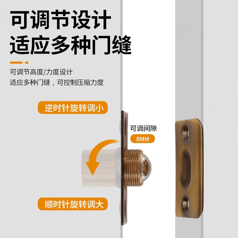 不锈钢门碰珠KTV纯铜门碰珠卡扣顶珠隐形门扣卡式木门弹簧碰珠锁图2