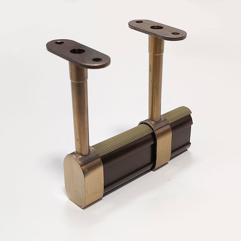 锌合金衣托 加厚底座衣通法兰座 衣柜顶装拐角托座半通挂衣杆吊通图2