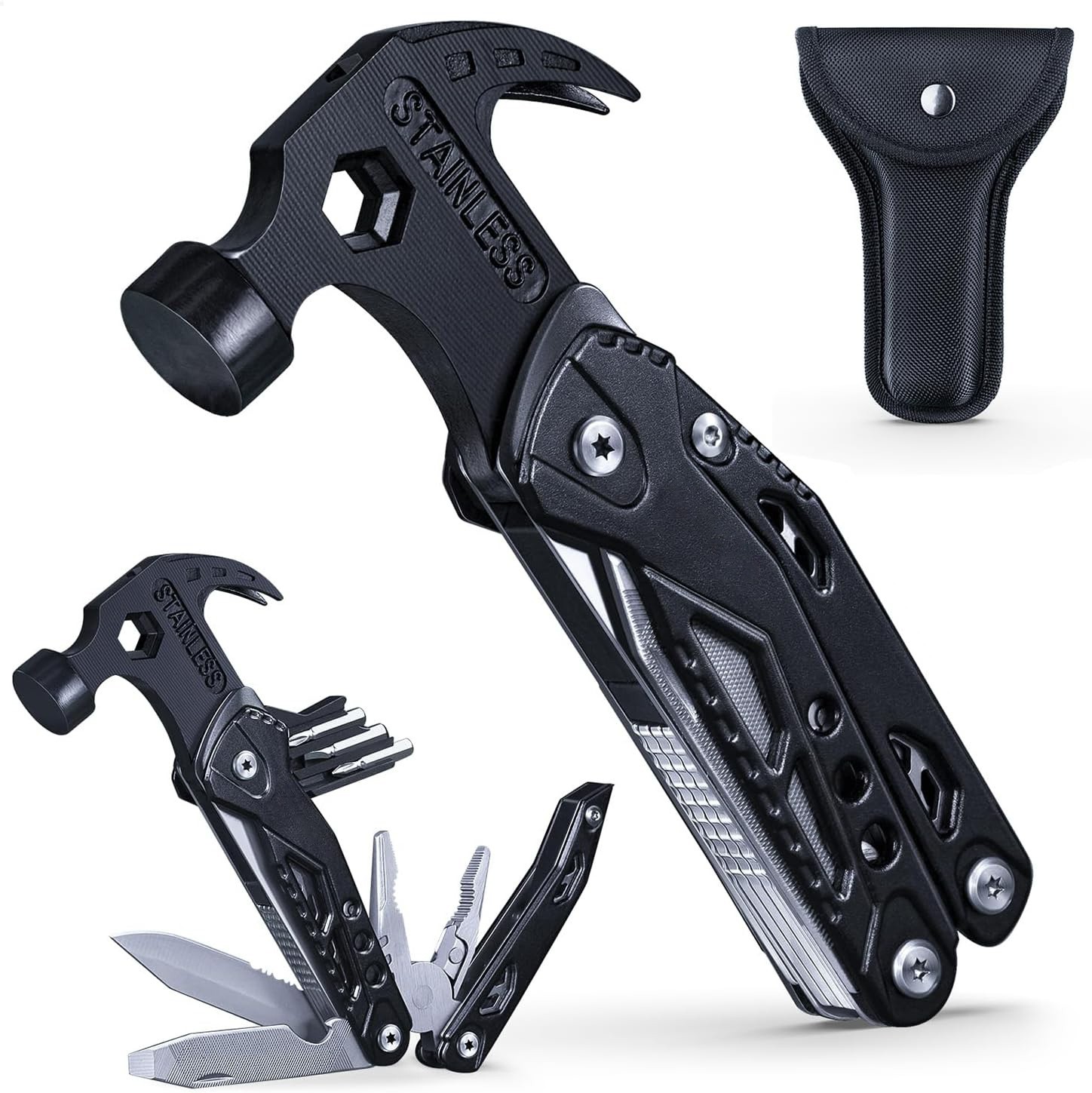 工厂现货 户外多用途羊角锤野营登山锤子组合 便携折叠多功能钳子图2