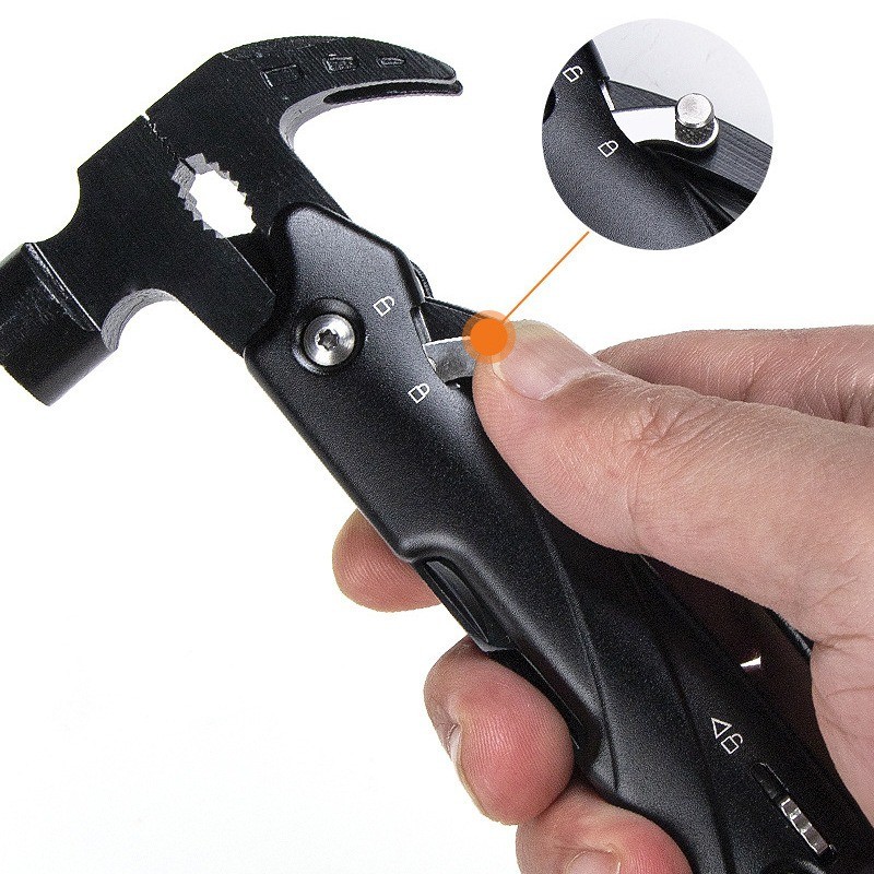 迷你多功能羊角锤户外便携工具刀钳多用途折叠刀锯地钉锤工厂直销图3