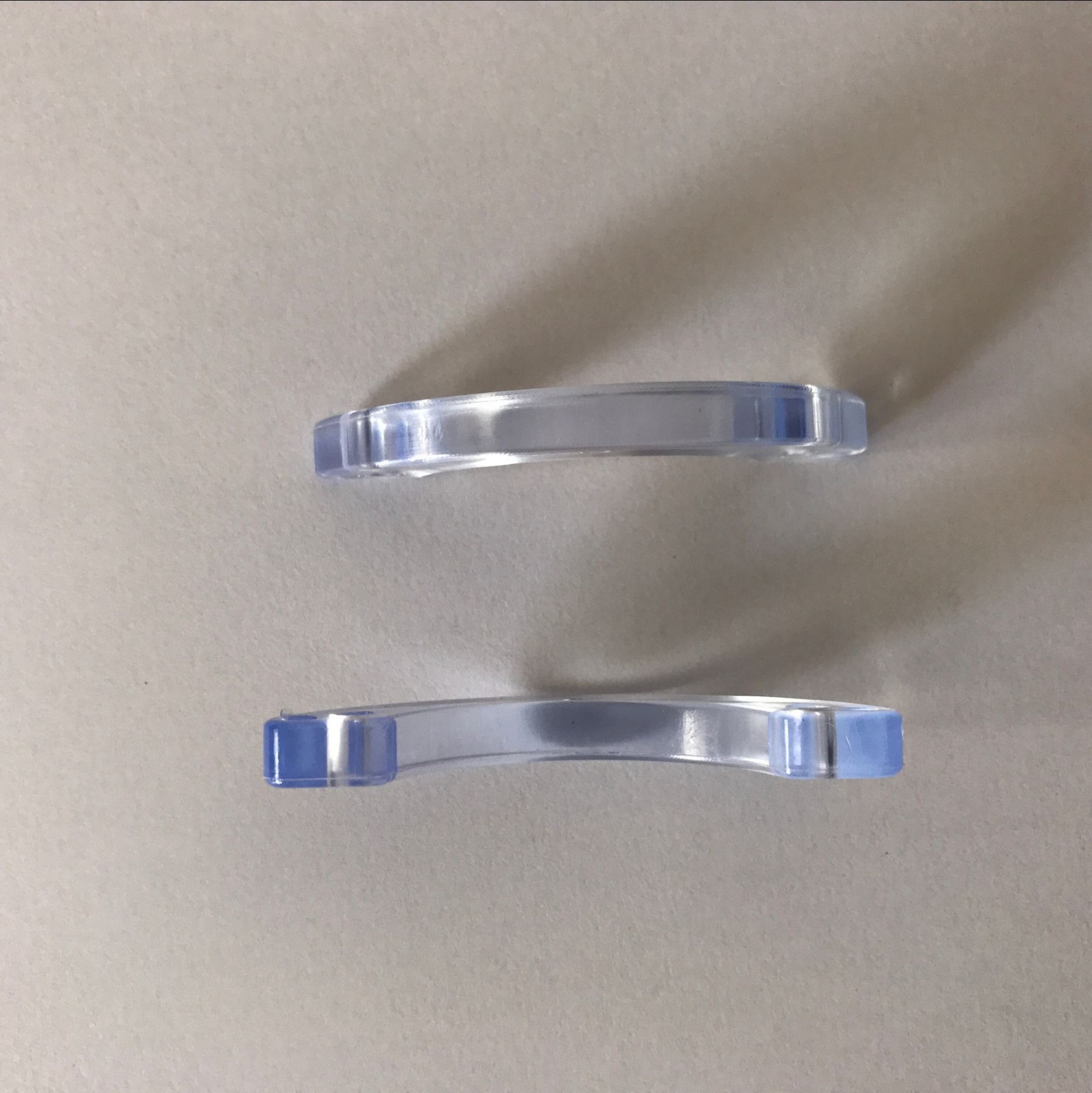 厂家定制透明塑胶月牙档片实木抽屉滑轨的透明档片 二节木质滑轨图2