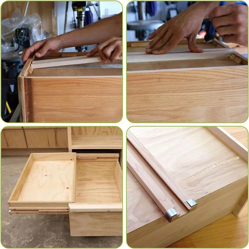 厂家定制新中式抽屉实木滑轨木质滑轨铁套组合 简约时尚家装用图3